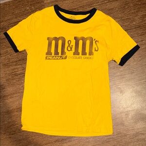M&M'S Yellow Short Sleeve Ringer Tee with Black Logo
